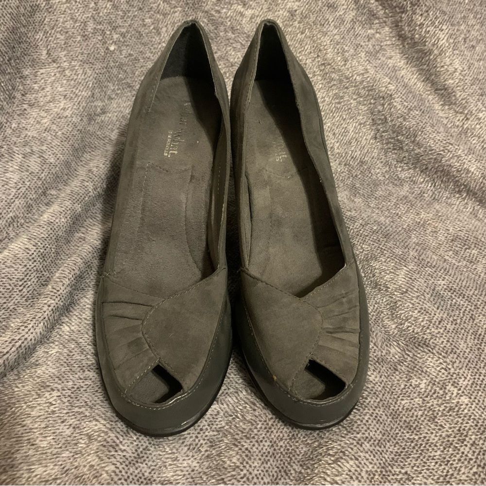 Grey Peep Toe Heels